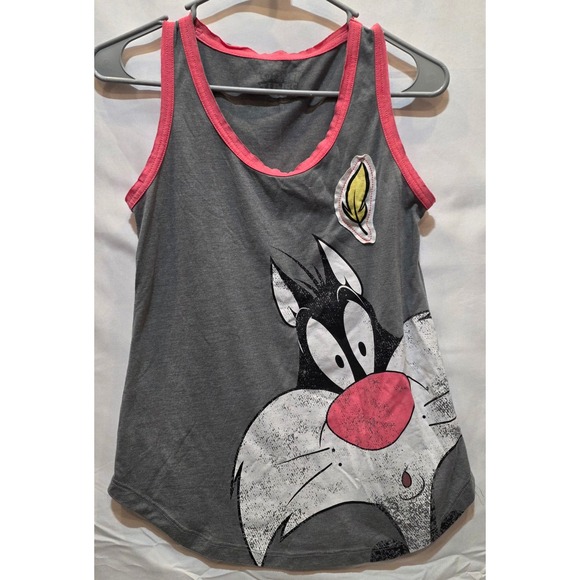 Looney Tunes Other - Looney Tunes Sylvester the Cat Sleep Tank Top Gray Pink XS LZ38930TB